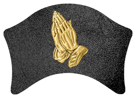 DABAN-516-GD-SH-BK Gold Praying Hands Shimmer Black